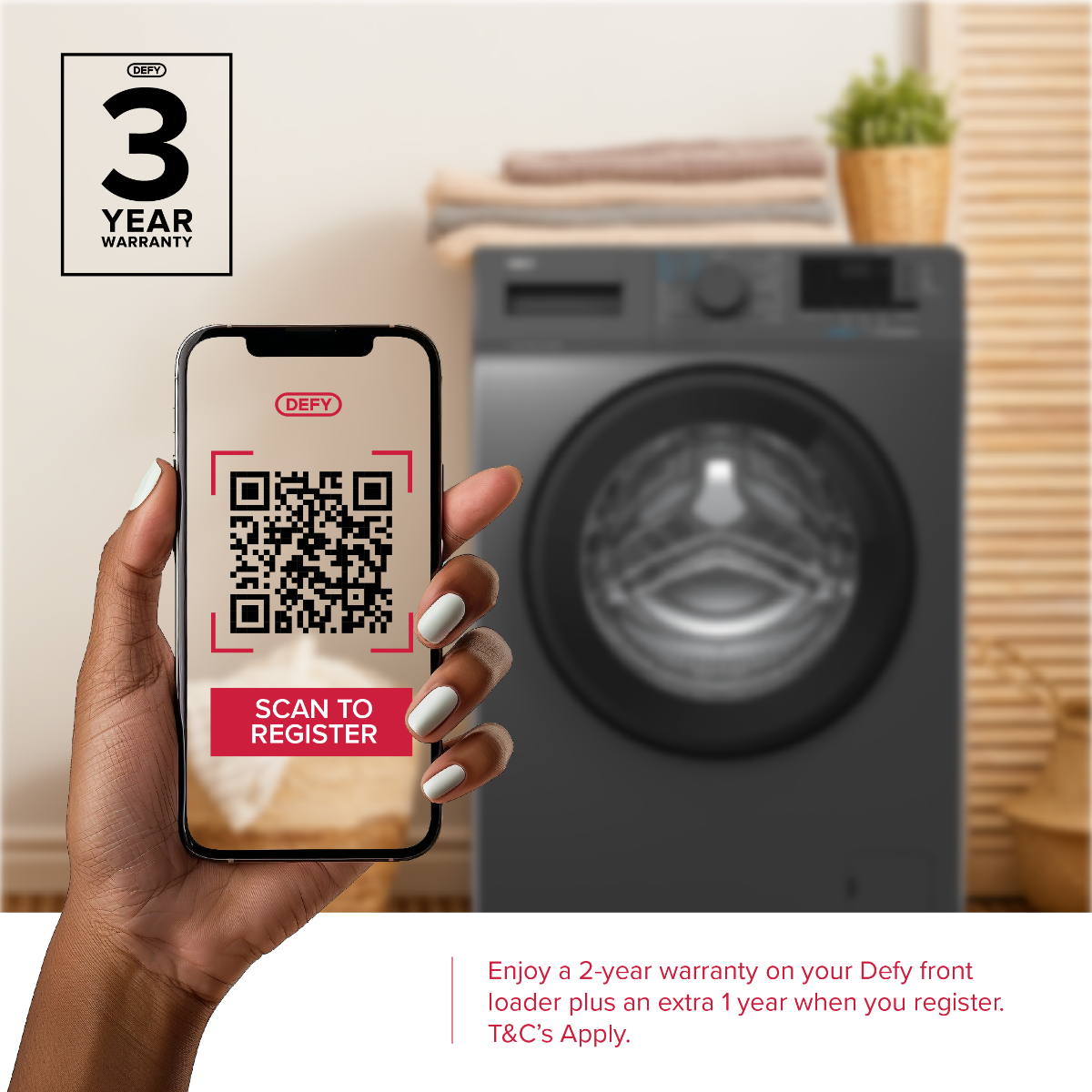 Defy 7kg SteamCure Front Loader Washing Machine DAW394