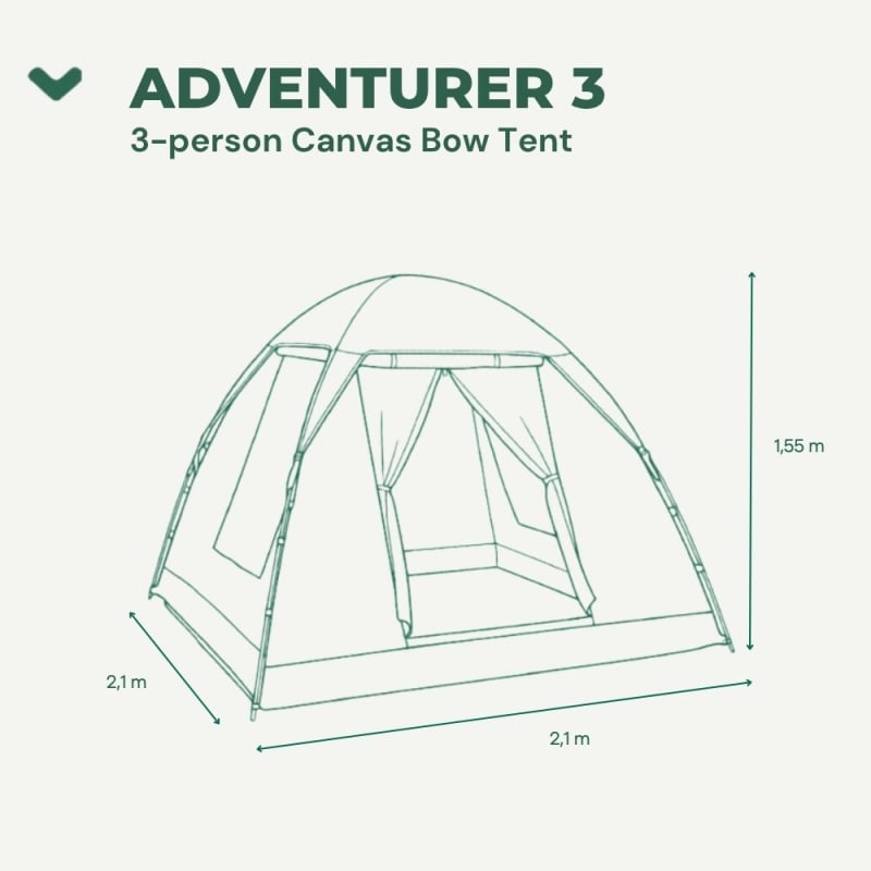 FVELDT Adventurer 3 Canvas Bow Tent image 3