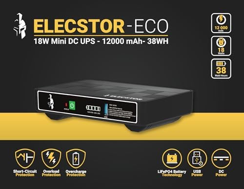 Elecstor 18W 38Wh Mini UPS ports