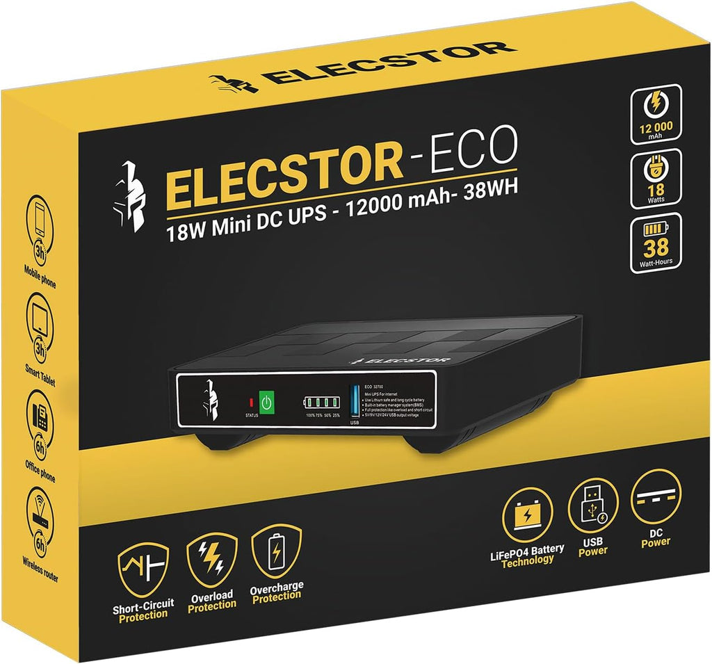 Elecstor 18W 38Wh Mini UPS packaging