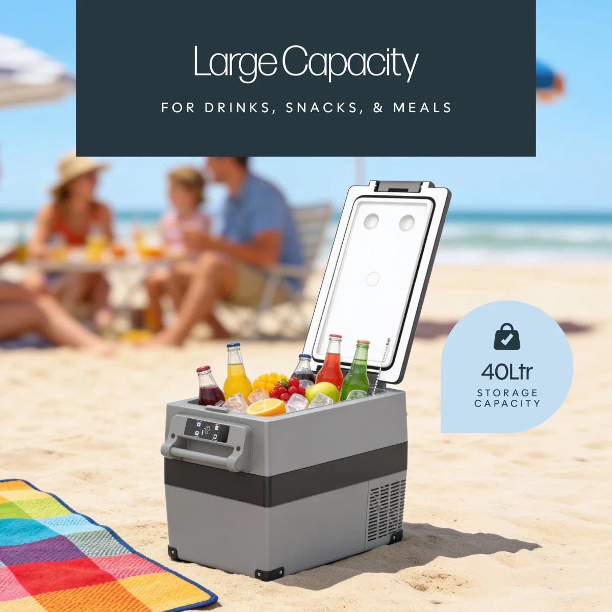 Leisurewize Glacier 40L Compressor Fridge/Freezer – Portable, Dual-Zone, LED Display