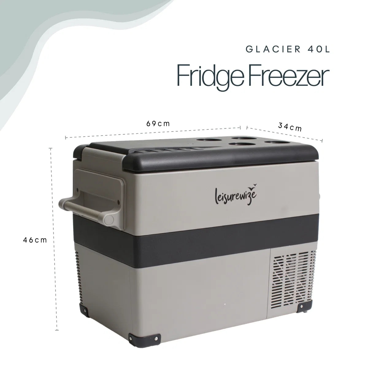 Leisurewize Glacier 40L Compressor Fridge/Freezer – Portable, Dual-Zone, LED Display