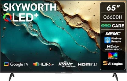 Skyworth 65" QLED Ultra HD 4K Google Smart TV 65Q6600H