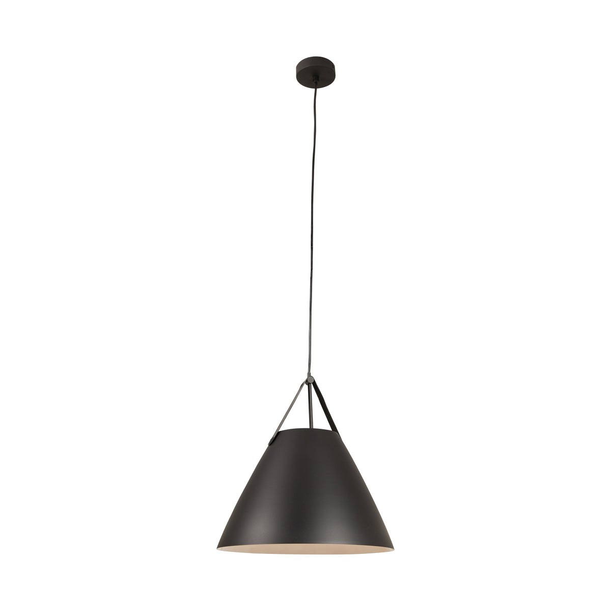 Eurolux Black Leather Sanded Pendant 360mm