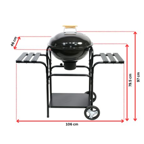 BlazeBuddy Charcoal Trolley Kettle Braai 46cm - view 3