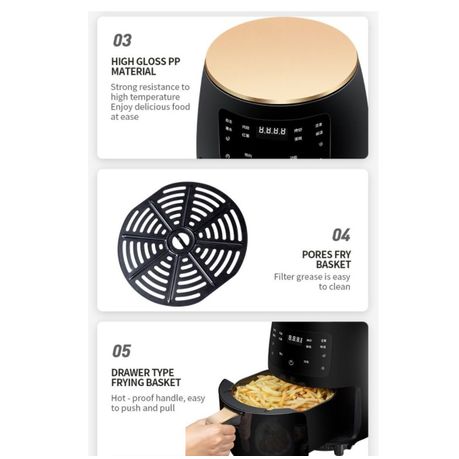 7-In-1 Air Fryer 6L With LED Display