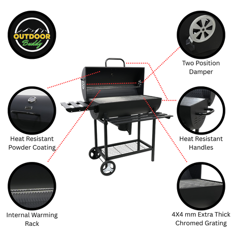 Outdoor Buddy Barrel Braai - side view