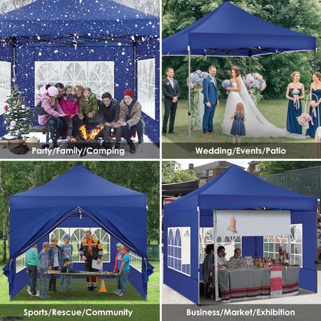 Joyful Waterproof Gazebo Canopy Blue 3x3m